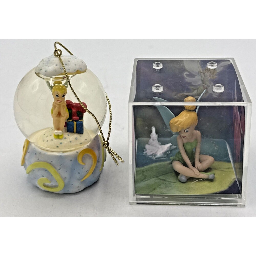 Disney Tinkerbell Christmas Snow Globe Figure Model Collection Plus Small Figure